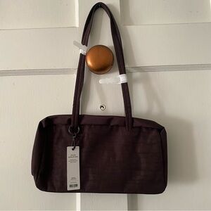BAGGU Nylon Bowler Bag in Chocolate Plum {NWT}